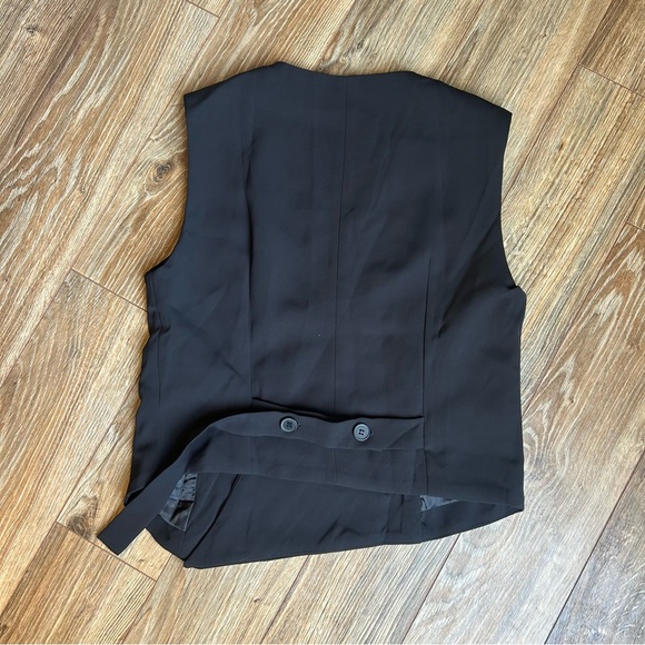Cider Women Vest S Asymmetrical Button Black Y2K Rachel Friends Preppy Suit NWT - Picture 3 of 6